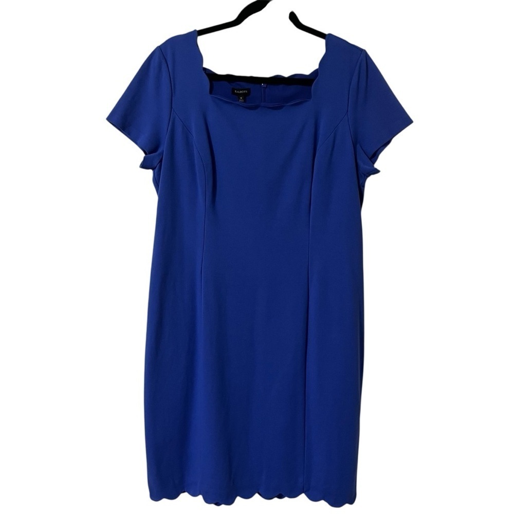Talbots Royal Blue Mini DressAcallop collar Plus size 14 Business Casual office